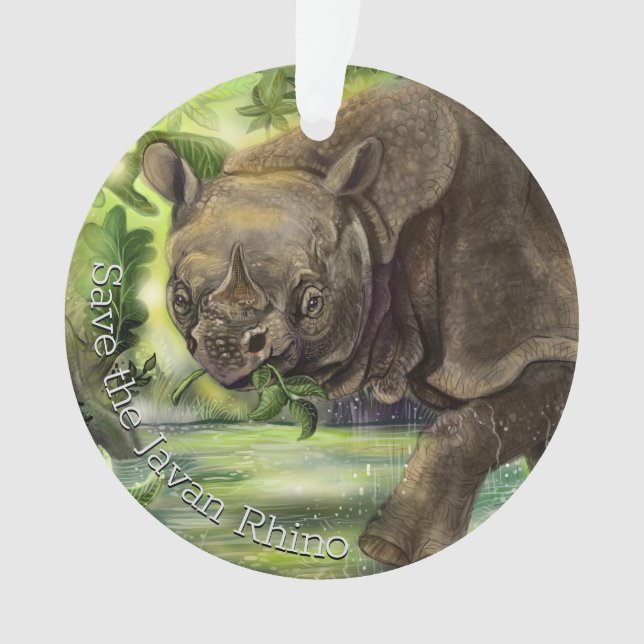 Javan Rhino Art Ornament (Vorderseite)