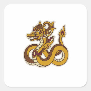 Javanischer Drache Quadratischer Aufkleber