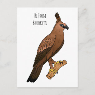 Javanischer Habichtsadler-Vogel-Cartoon-Illustrati Postkarte
