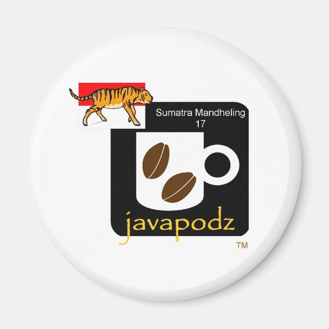 JavaPodz Sumatra Mandheling Magnet (Vorne)