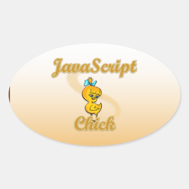 JavaScript Chick Ovaler Aufkleber (Vorderseite)