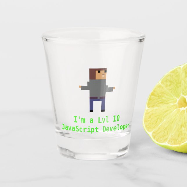 JavaScript Developer Shot Glass Schnapsglas (Vorderseite)