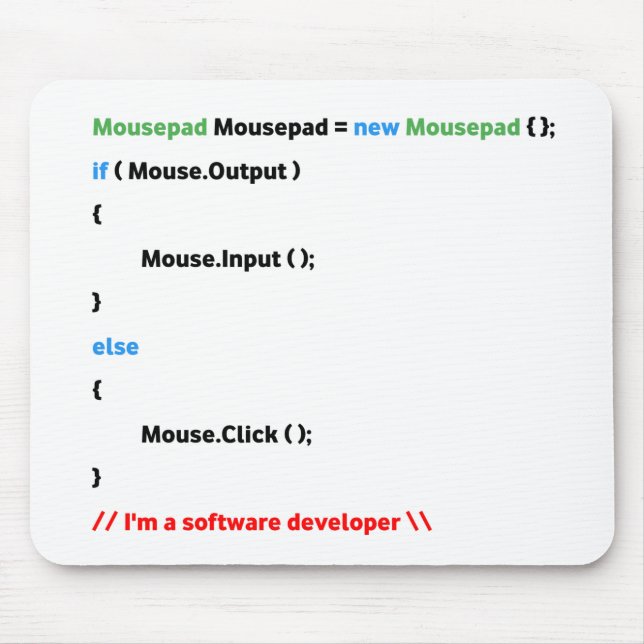JavaScript Mousepad. Unique(Software-Entwickler) Mousepad (Vorne)