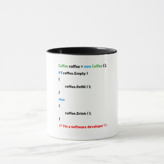 JavaScript-Tasse. Ich bin Software-Entwickler. Tasse