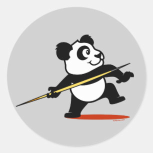 Javelin Panda Runder Aufkleber