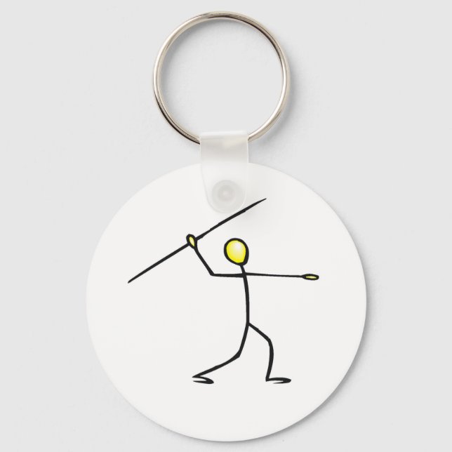 Javelin Strichmännchen T - Shirt und Geschenke. Schlüsselanhänger (Vorderseite)
