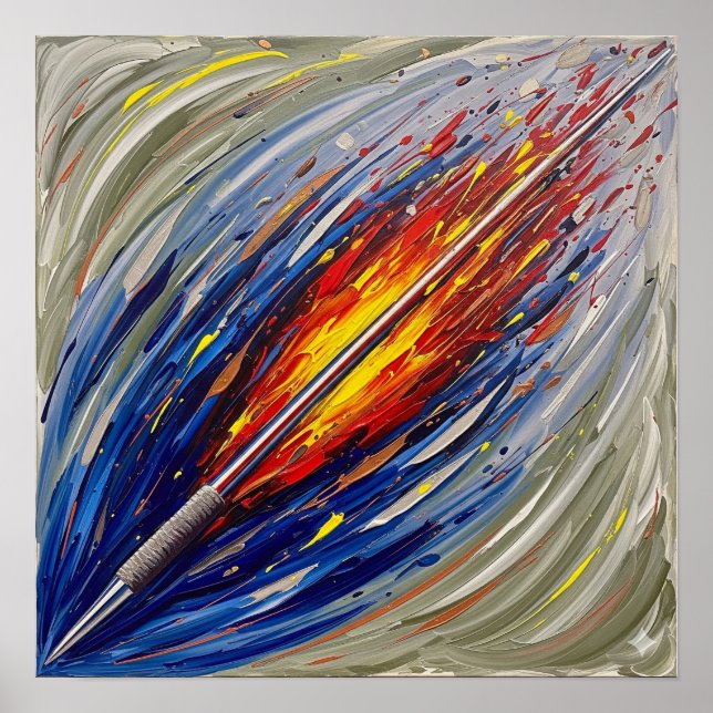 Javelin Throw-Malerei Poster (Vorne)