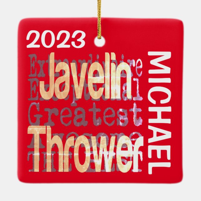 Javelin Thrower Extraordinaire CUSTOM Keramikornament (Rückseite)