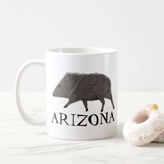 Javelina ARIZONA Wüste Wild Animal Peccary Nature Kaffeetasse (Mit Donut)