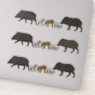 Javelina Familienportrait Farbige Stifte SET Aufkleber
