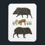 Javelina Family Portrait Wüstentiere Magnet<br><div class="desc">Dekorieren Sie Ihren Raum mit diesem niedlichen zeichn von Gelbfieber. Macht ein großartiges Geschenk! Sie können ihn anpassen und auch Text hinzufügen. Karo in meinem Shop für viele weitere Artikel und andere Designs!</div>