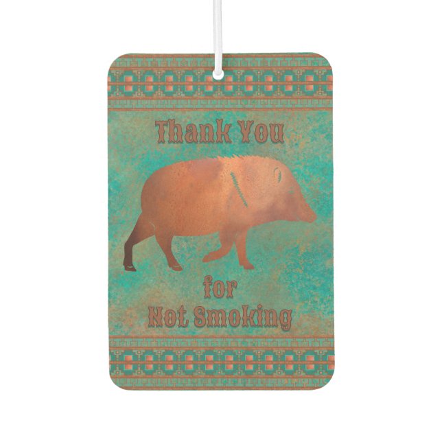 Javelina Kupfer Aquamarine Farbe Personalisiert Autolufterfrischer (Vorderseite)