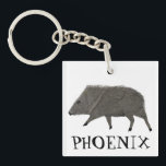 Javelina PHOENIX Wüste Wilde Tierart Schlüsselanhänger<br><div class="desc">Passen Sie diesen niedlichen javelina Schlüsselanhänger an,  indem Sie Ihren eigenen Text hinzufügen. Karo meinen Shop für mehr! Wenn du es kaufst,  danke! Stellen Sie sicher,  dass Sie ein Bild auf Instagram von ihm in Aktion teilen und mich @shoshannahscribbles markieren:)</div>