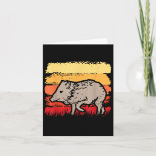 Javelina Retro Vintag 80er Sunset Niedlich Funny A Karte