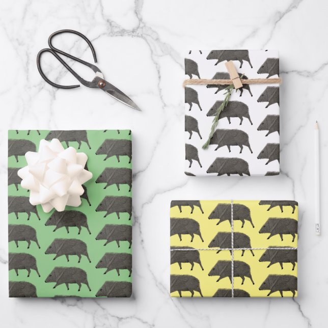 Javelina Wüstentiere Einzigartiges Mustergeschenk Geschenkpapier Set (Vorderseite)