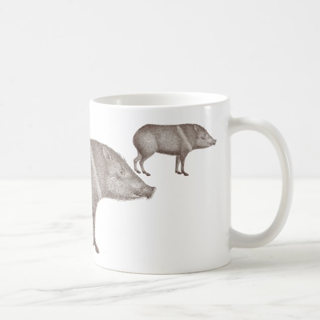 Javelinas ergatterte Peccaries-einzigartige Kaffeetasse (Rechts)