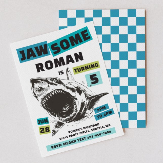 Jaw-Some Shark Birthday Invitation (Créateur téléchargé)