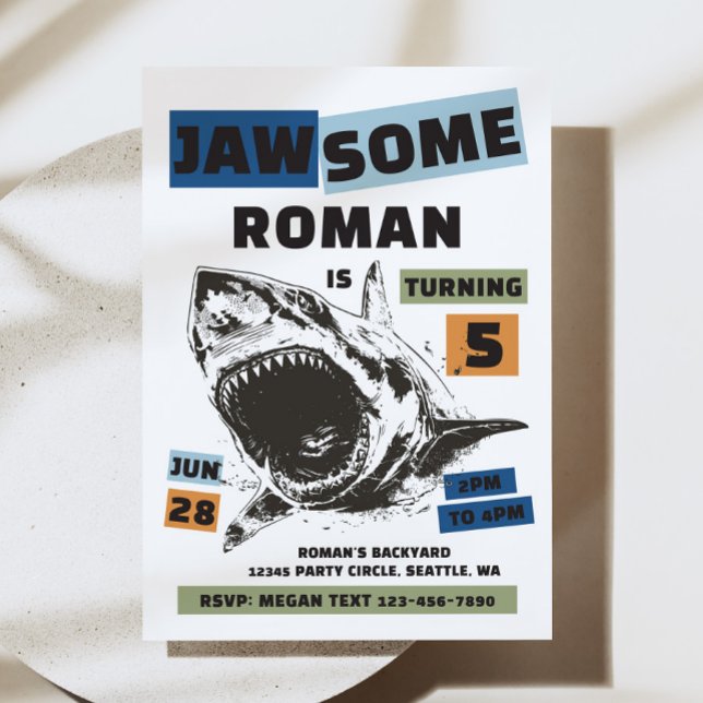 Jaw-Some Shark Birthday Invitation (Créateur téléchargé)