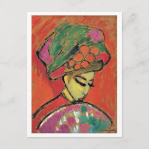 Jawlensky Junge Mädchen mit Blumenhut Fine Art Postkarte