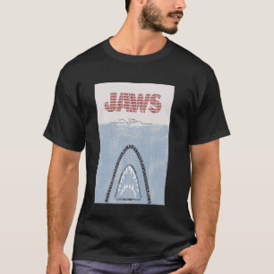Jaws 50th Anniversary Poster Text Art Style Vorder T-Shirt