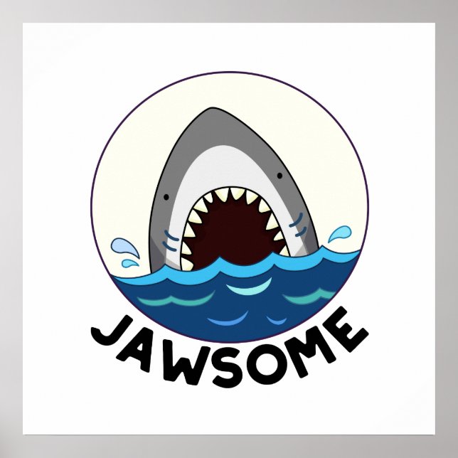 Jawsome Funny Shark Teeth Pun Poster (Vorne)