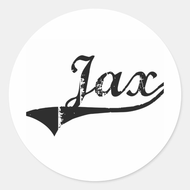 Jax Classic Style Name Runder Aufkleber (Vorderseite)