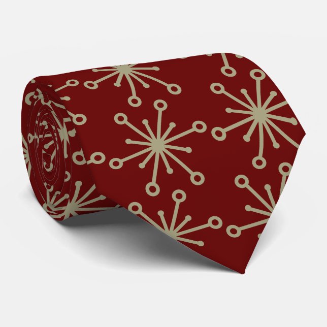 Jax Snowflake Foulard Burgundy zweiseitig Krawatte (Gerollt)