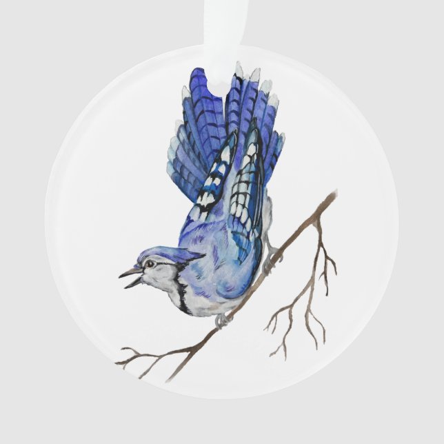 Jay bleu d'oiseau de la forêt (devant)