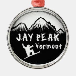 Jay-Höchstvermont künstlerischer Skier Silbernes Ornament