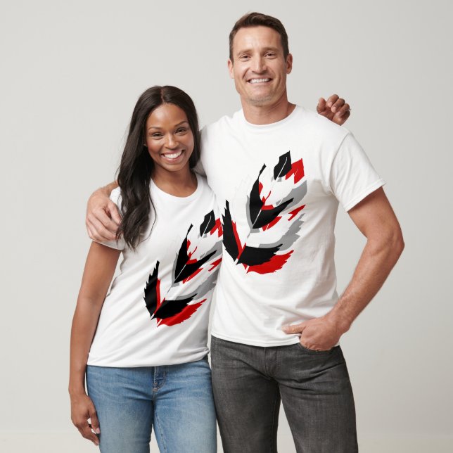 Jay Niani Custom Feather - Schwarz und Rot T-Shirt (Unisex)