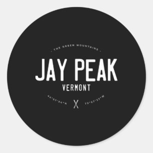 Jay Peak Vermont Grafik-Distressed Vintage-Ski  Runder Aufkleber