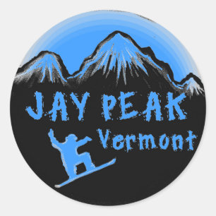 Jay Peak Vermont künstlerischer Skifahrer Runder Aufkleber