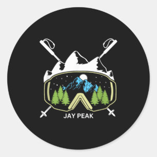 Jay Peak Vermont Skifahren Skifahrer Skibrille und Runder Aufkleber