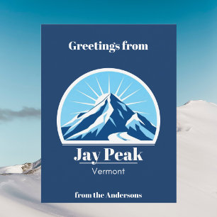 Jay Peak Vermont Skiurlaub blau Postkarte