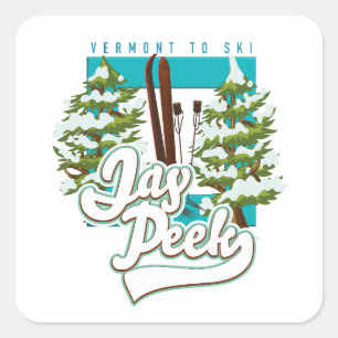 Jay Peek Vermont Skilogo Quadratischer Aufkleber