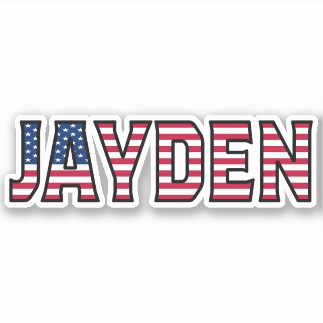 Jayden Name Vorname USA Sticker Stickerset (Vorderseite)