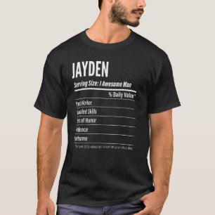 Jayden Serving Size Nutrition Label Calories T-Shirt
