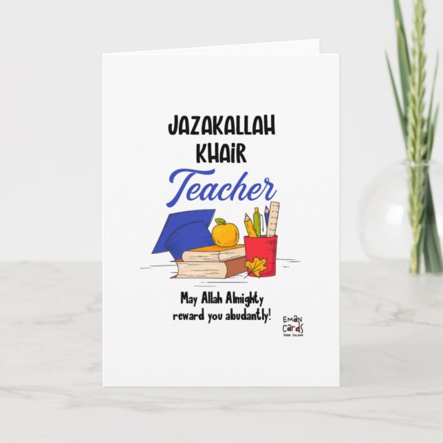 JazakAllah Teacher Card Karte (Vorderseite)