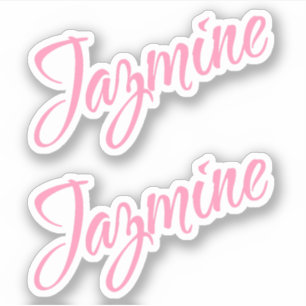 Jazmine Nom décoratif en rose x2 Sticker
