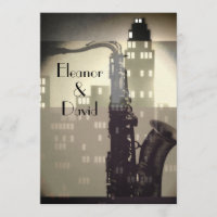 Jazz Age Art déco invitations personnalisées de ma