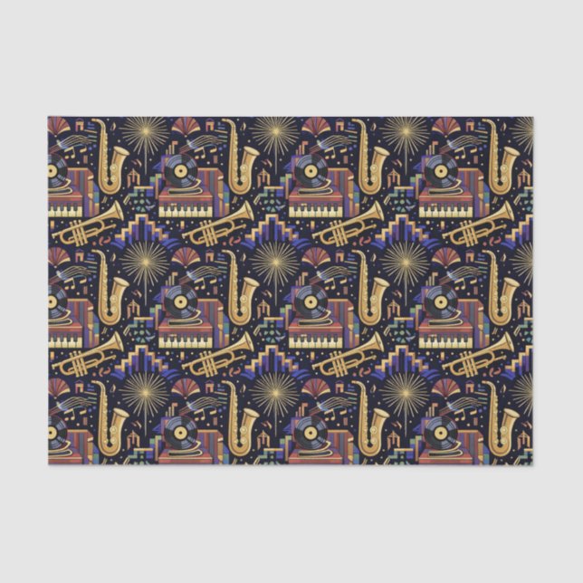 Jazz Age Celebration Pattern Seidenpapier (Vorderseite)