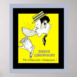Jazz Age Deco Art Limonade Champagner, 24" x 20" Poster
