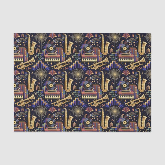 Jazz Age Feier Pattern Seidenpapier (Vorderseite)