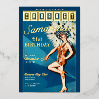 Jazz Age Flapper Cabaret Paris Glam Birthday Party Folieneinladung