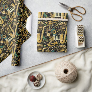 Jazz Age Musikmuster Geschenkpapier