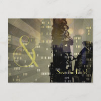 Jazz Age Saxophone City Skyline Wedding Set
