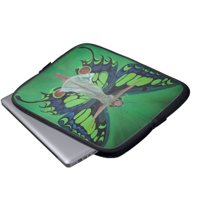 Jazz Age Showgirl Flapper Weekend Butterfly Wings Laptopschutzhülle (Vorne Knopf)