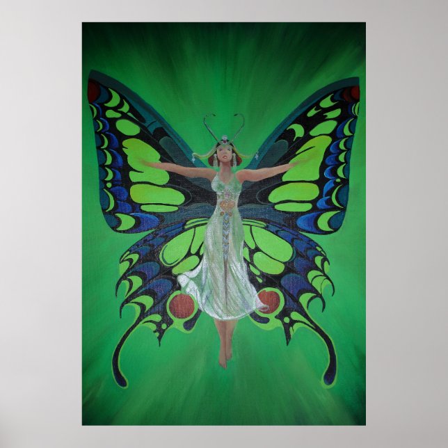 Jazz Age Showgirl Flapper Weekend Butterfly Wings Poster (Vorne)