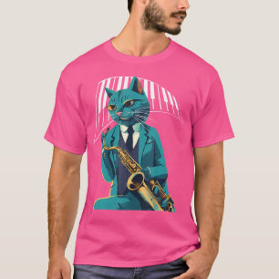 Jazz auf Trumpet Saxophone Player Musician Retro J T-Shirt