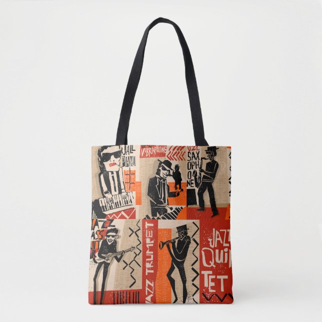Jazz Band Cool Vintage Poster Tasche (Vorderseite)